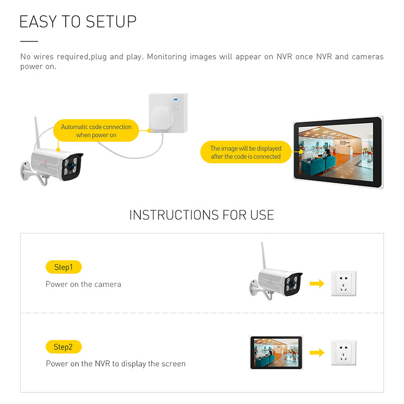 Tuya 8CH Wireless 3MP NVR Kit 10" LCD Monitor CCTV System
