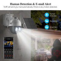 Wireless Outdoor Floodlight Camera Solar CCTV Wifi Network SecuritySystem Camera