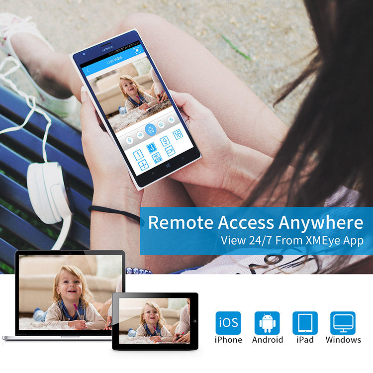 2MP Remote Cameras Kit IR  HD Video 4ch 1080P DVR Security Camera CCTV