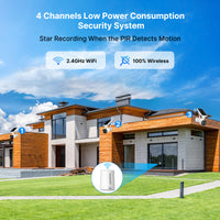 Night Vision Base Station Solar Battery Powered Wireless Security Camera System