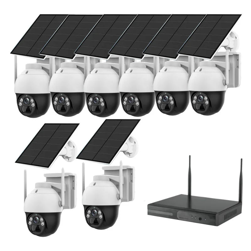 8CH 4MP Wifi NVR Kit Solar Camera Wireless Outdoor Cctv Solar Security Camera