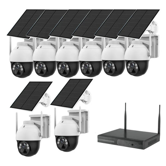 8CH 4MP Wifi NVR Kit Solar Camera Wireless Outdoor Cctv Solar Security Camera