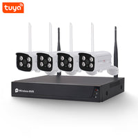 Tuya Smart 4CH Wireless 1080P NVR Kit  Outdoor Security CCTV WIFI Camera System
