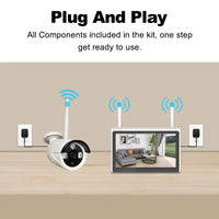 12.5" LCD Screen,4CH 1080P Wireless CCTV System,Hard Disk Drive NVR Wifi Camera