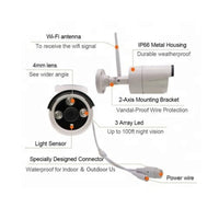 Wifi IP NVR Kit 8ch  7" LCD Monitor CCTV HD 1080P Outdoor  Security System