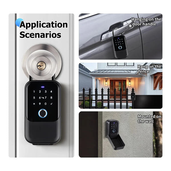Wireless Wifi Outdoor Wall Mounted Anti Theft Fingerprint Lock Key Safe Box