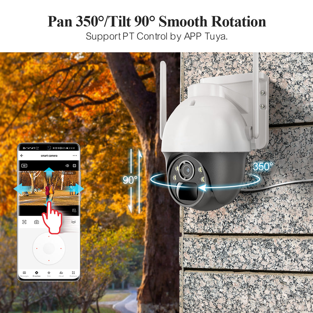 Wireless Outdoor Floodlight Camera Solar CCTV Wifi Network SecuritySystem Camera