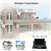 Wifi IP NVR Kit 8ch  7" LCD Monitor CCTV HD 1080P Outdoor  Security System