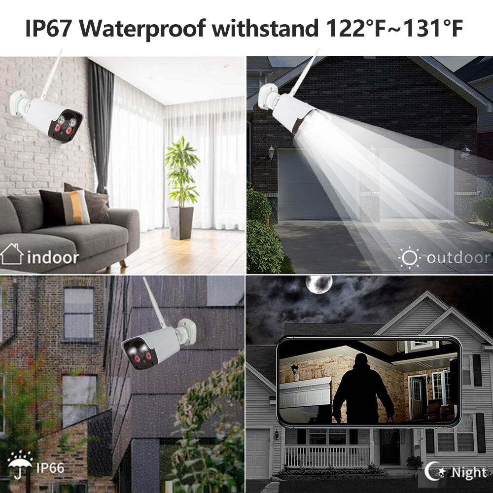 Wireless Security System One-Way Audio Night Vision Outdoor WiFi Wireless Camera
