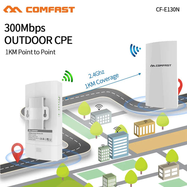 COMFAST 1KM WIFI Range Access Wireless Outdoor CPE Router Extender 2.4G