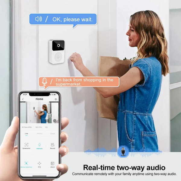 Video Doorbell X9 HD Night Vision  Home Surveillance Video Intercom Doorbell